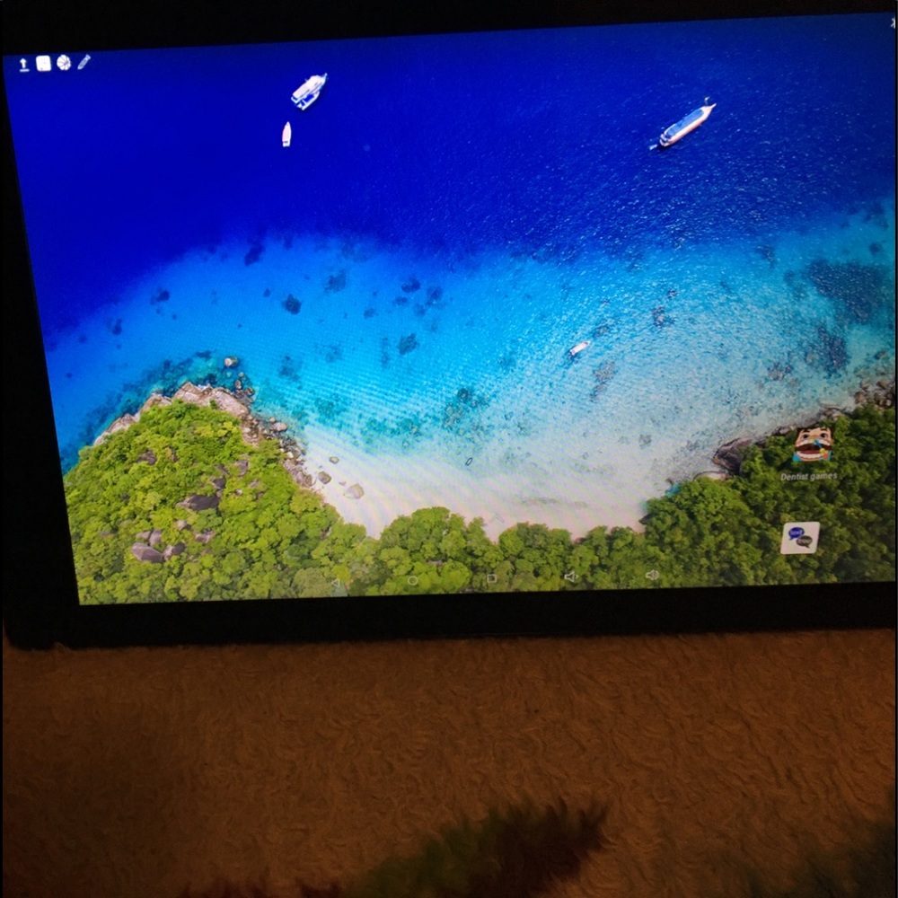 A purple tablet it’s in good condition